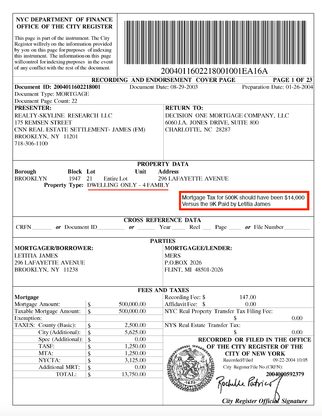 2003 MORTGAGE FALSE 4 FAMILY RIDER